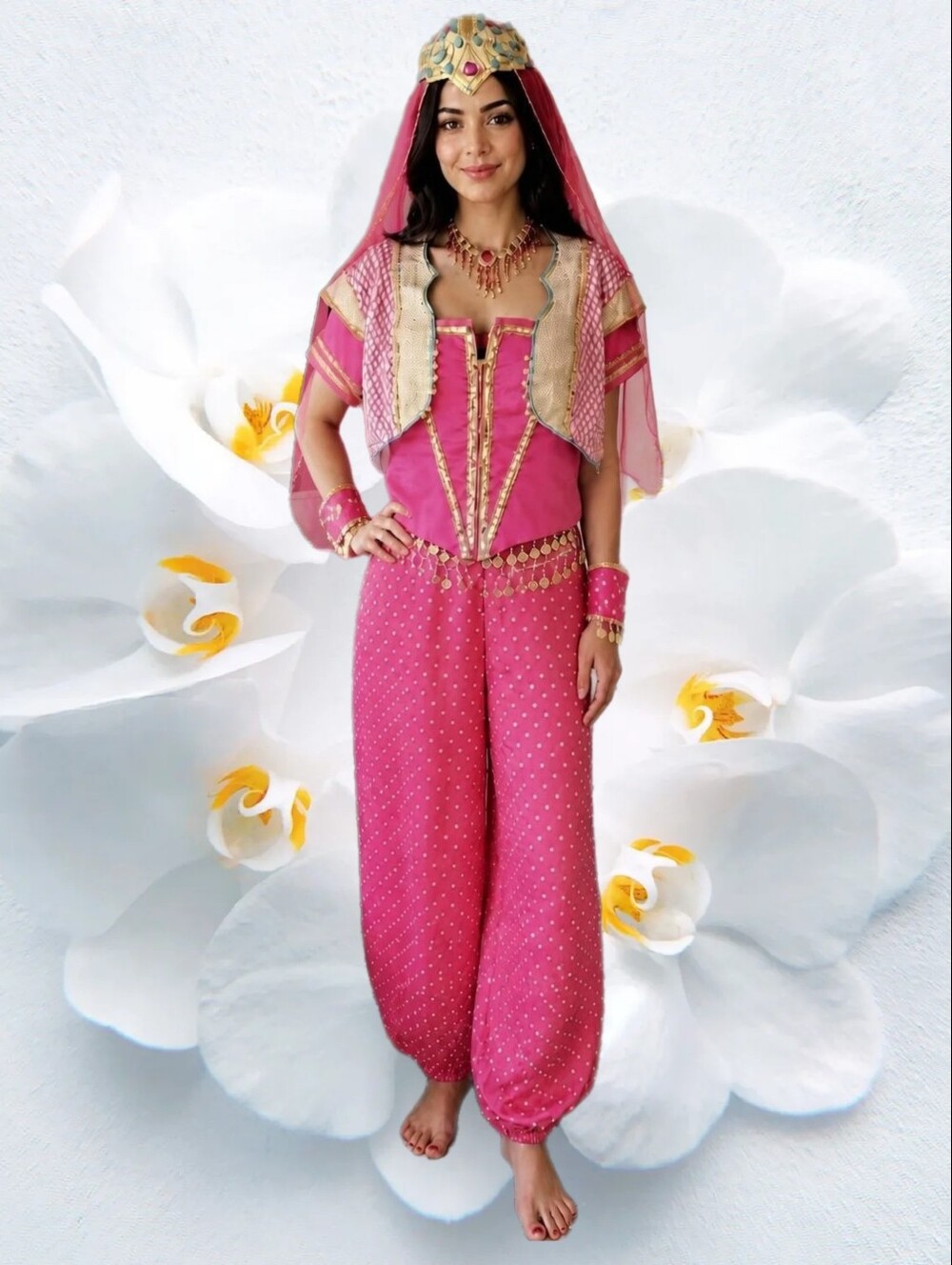 Princess Jasmine Inspired Costume Set Upcycled Hallowern Costume Size L